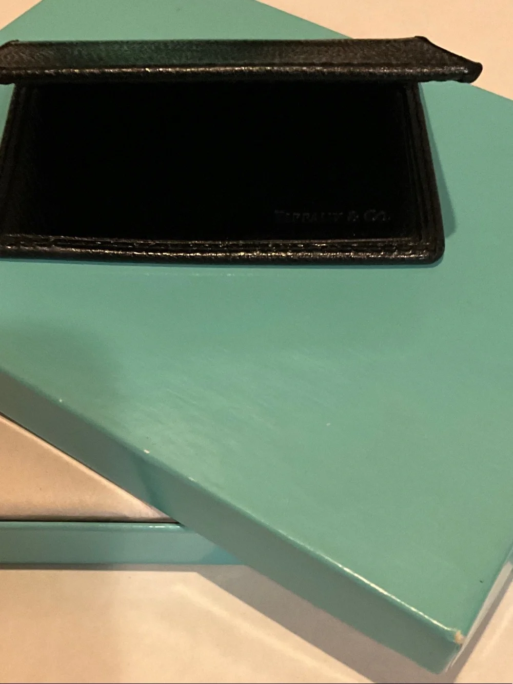 Tiffany & Co. Black Leather Card Holder